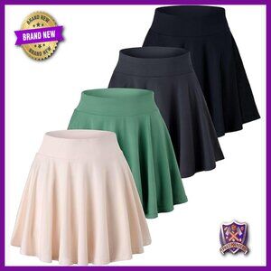 Stretchy Mini Skater Skirt A-Line Flowy Flared Casual Plus Size